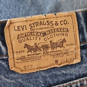 Vintage 1980s Rugged Levi's Blue Denim 517 Bootcut Jeans Levi Strauss 30x29